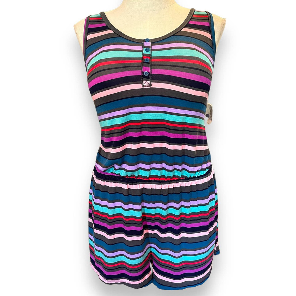 Torrid Plus‎ Size 2 Super Soft Striped Sleep Lounge One Piece Romper Pajamas 2X